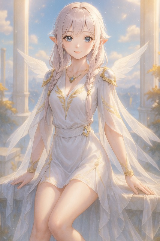 天使/聖獣系の服のAIイラスト|プロンプト紹介(ファンタジー)