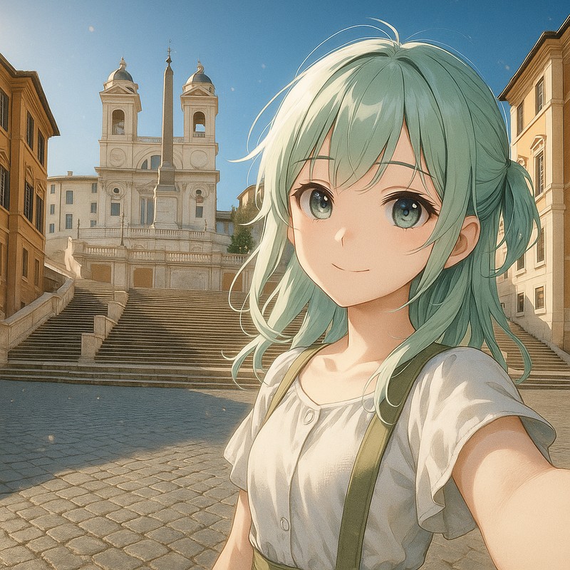 スペイン階段のAIイラスト|プロンプト紹介・世界の街並み