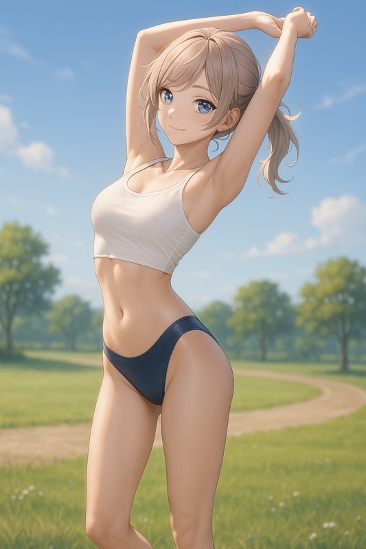 ビキニ型ブルマと競技用・体操ブラトップのAIイラスト
