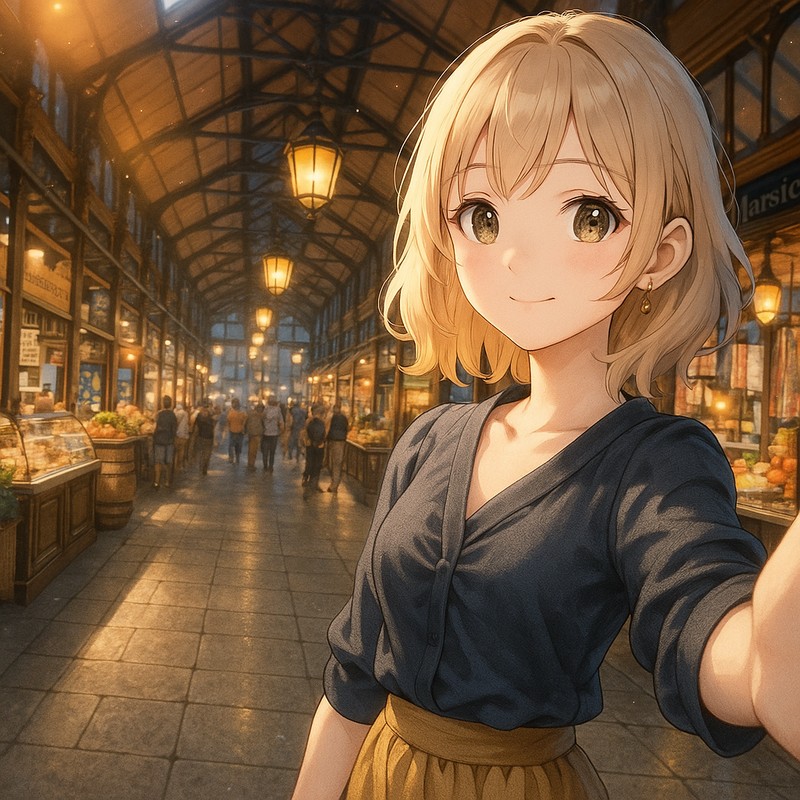 サン・ミゲル市場のAIイラスト|プロンプト紹介・世界の街並み
