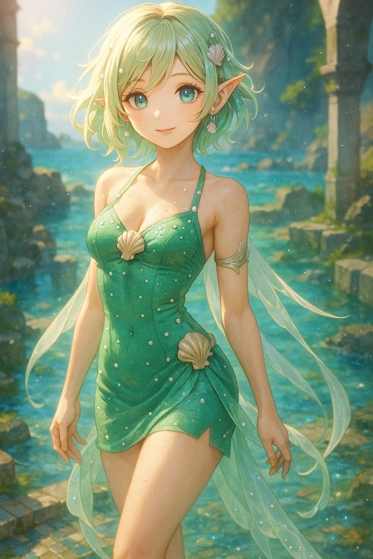 海の民の水中装束のAIイラスト|プロンプト紹介(ファンタジー)