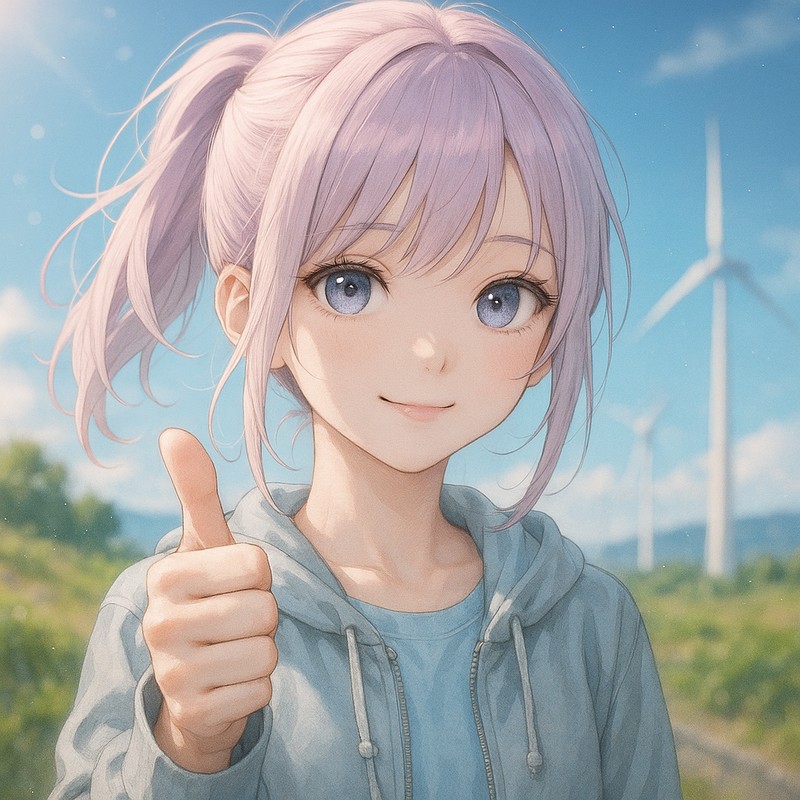 いいね!サインをする美少女AIイラスト|プロンプト紹介