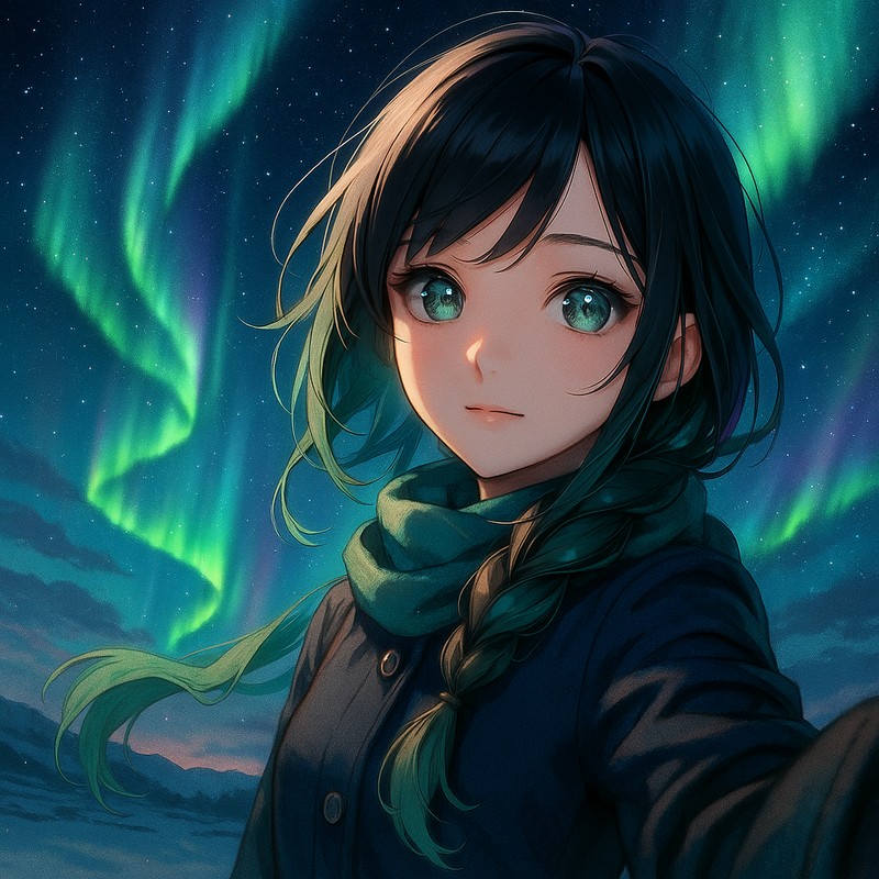 オーロラのAIイラスト|背景用プロンプト紹介