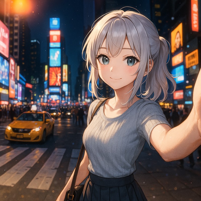 NY タイムズスクエアのAIイラスト|プロンプト紹介・世界の街並み