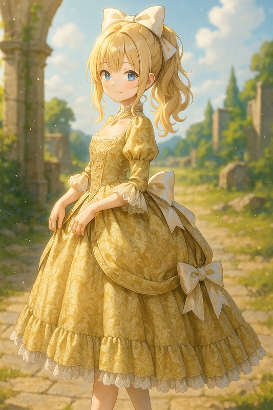 フランス宮廷風ドレスのAIイラスト|プロンプト紹介(ファンタジー)