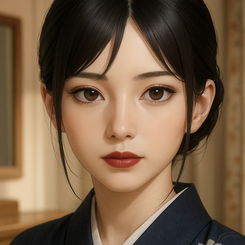 和服メイクの美少女AIイラスト