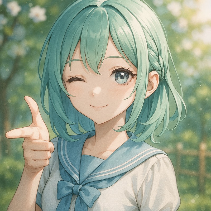 フィンガーガンのジェスチャーをする美少女AIイラスト|プロンプト紹介