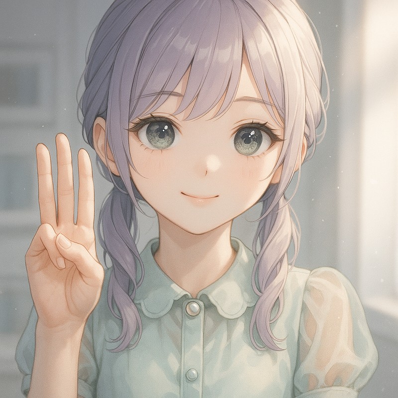 三本指敬礼をする美少女AIイラスト|プロンプト紹介