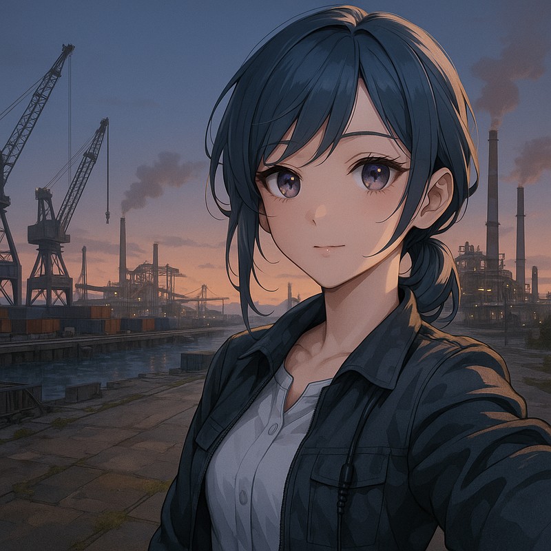 工業地帯のAIイラスト|背景用プロンプト紹介