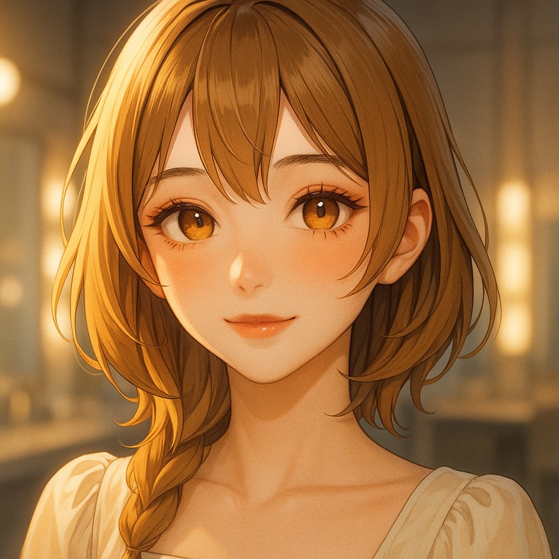 オレンジメイクの美少女AIイラスト
