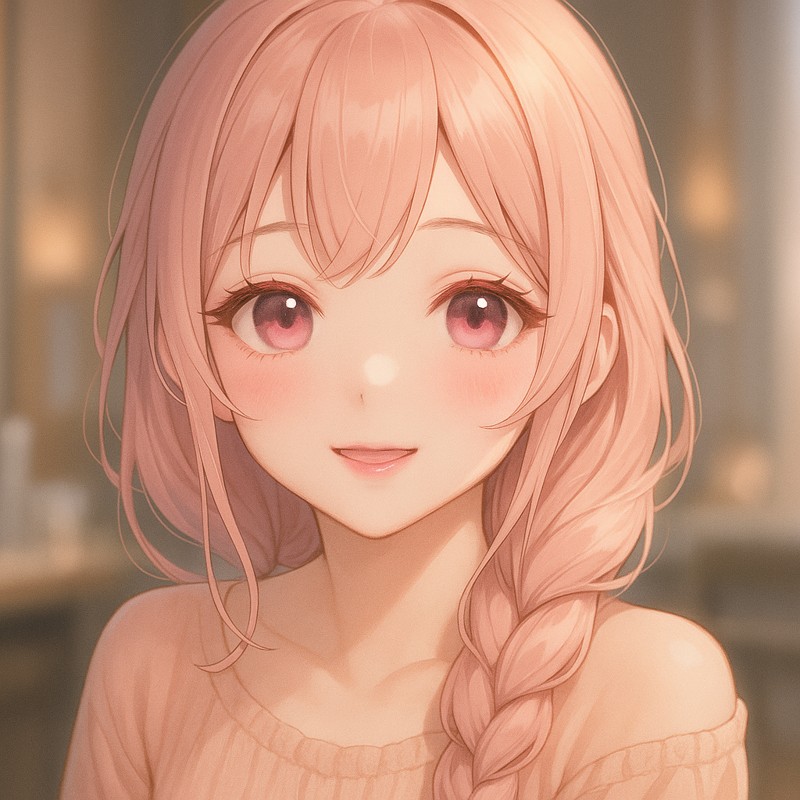 ピンクメイクの美少女AIイラスト