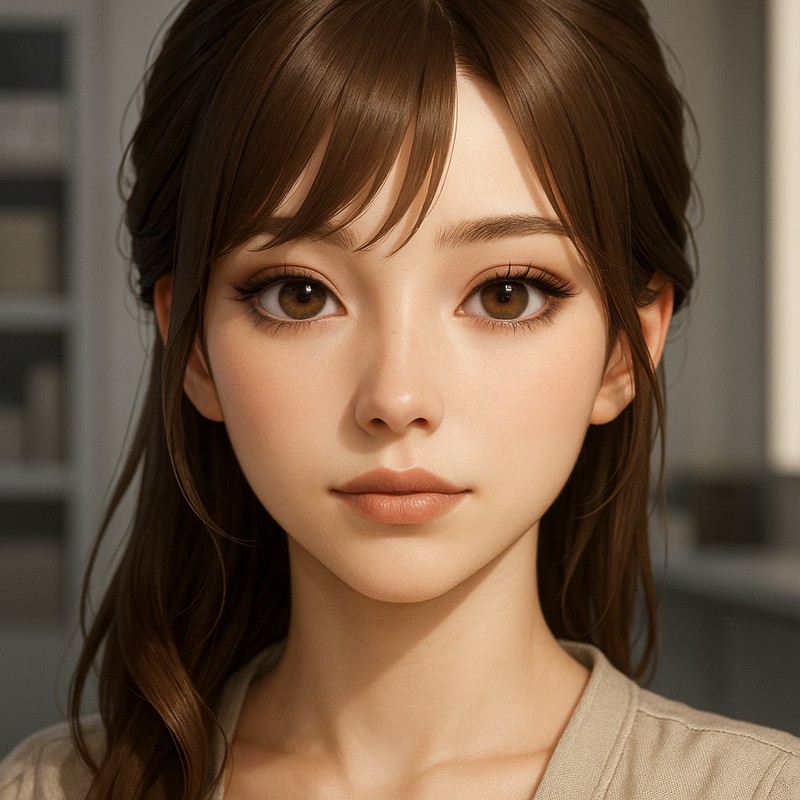 ブラウンメイクの美少女AIイラスト