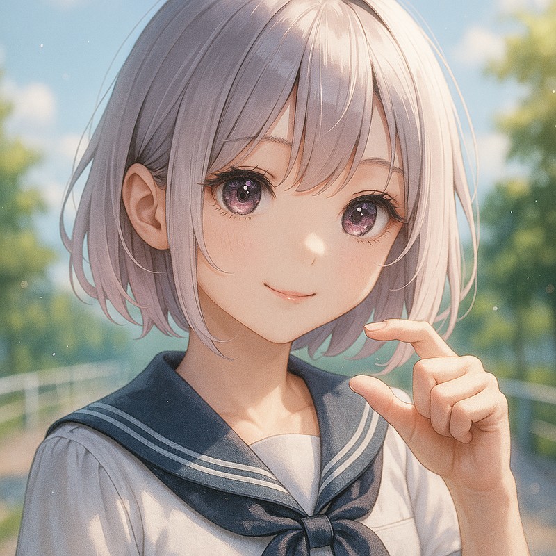 つまみポーズをする美少女AIイラスト|プロンプト紹介