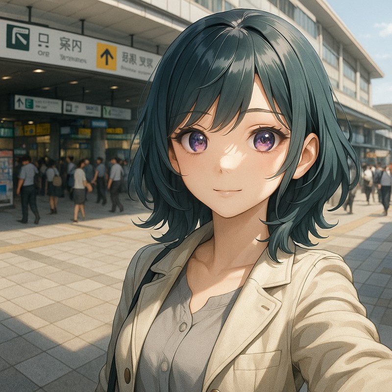 改札前広場のAIイラスト|背景用プロンプト紹介