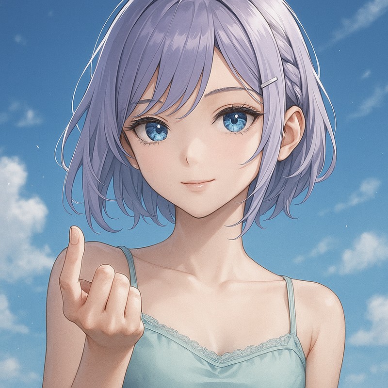 手招きジェスチャーをする美少女AIイラスト|プロンプト紹介