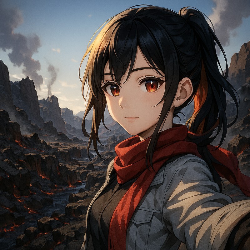 火山地帯のAIイラスト|背景用プロンプト紹介