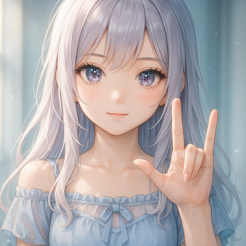 ロックサイン(デビルホーンズ)をする美少女AIイラスト|プロンプト紹介