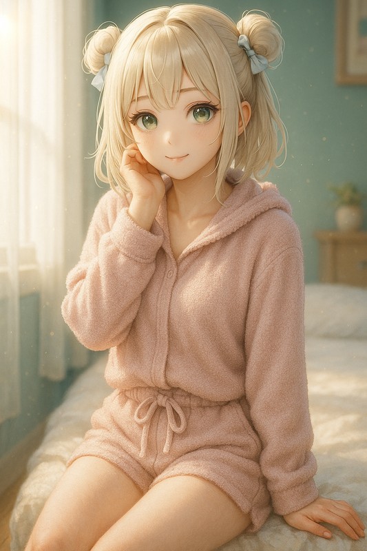 パイル地ルームウェアを着る美少女AIイラスト|プロンプト紹介