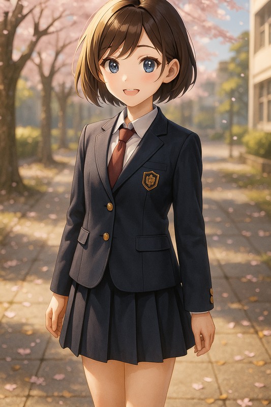 制服スーツ(学生)のAIイラスト|プロンプト紹介