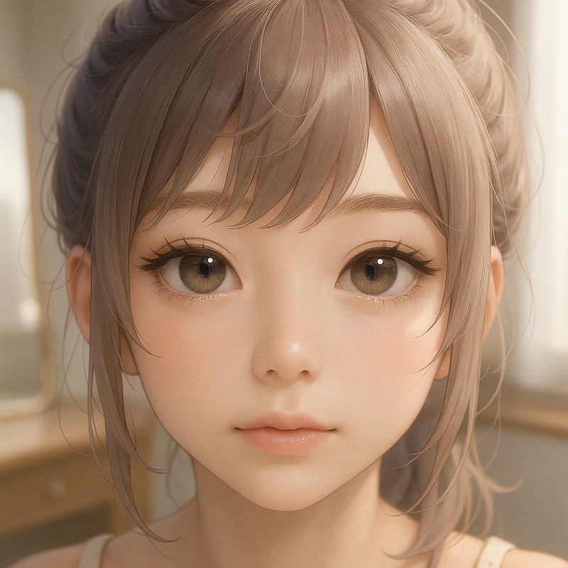 涙袋メイクを再現したAIイラスト参考例