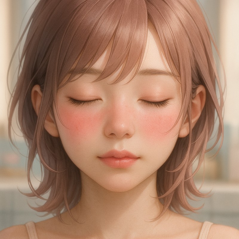 チークを塗ったAIイラスト参考例