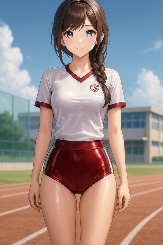 ラテックス素材の体操服・ブルマのAIイラスト