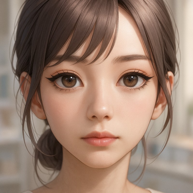 アイラインをした美少女のAIイラスト参考例