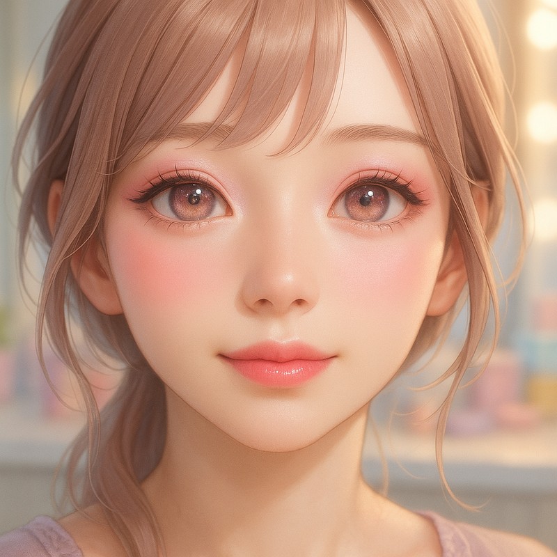 ナチュラルメイクの美少女のAIイラスト