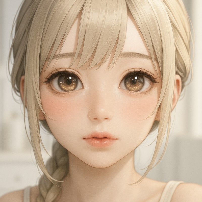 美少女をメイクアップしたAIイラストの参考例