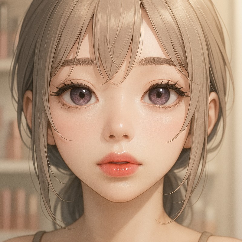 リップグロスを再現したAIイラストの参考例