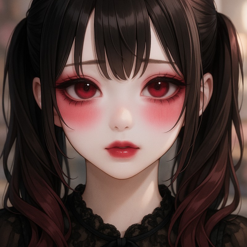 地雷メイクの美少女AIイラスト