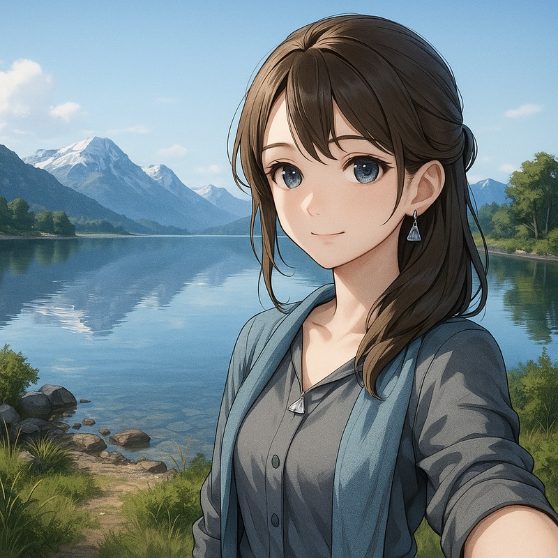 湖畔のAIイラスト|背景用プロンプト紹介