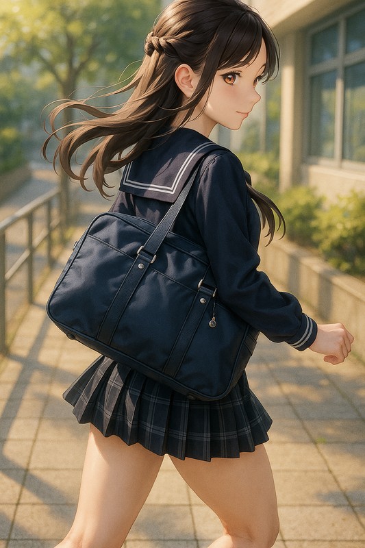 スクールバッグを持つ美少女AIイラスト|プロンプト紹介
