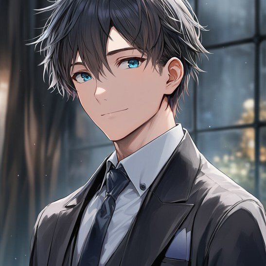 NovelAIで生成したスーツを着た男性キャラクターのイラスト