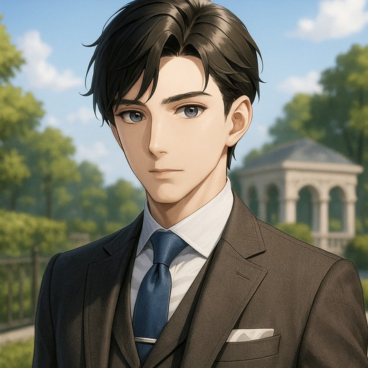 ChatGPTの4o Image Generationで生成したスーツを着た男性キャラクターのイラスト