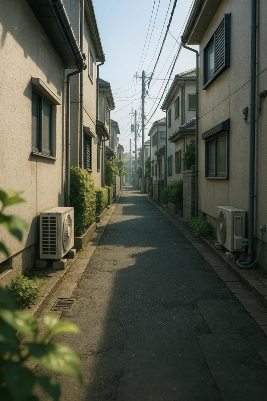 住宅路地の道のAIイラスト｜プロンプト紹介