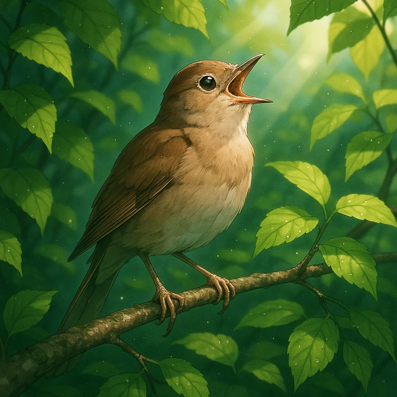 ナイチンゲール(鳥)のAIイラスト|プロンプト紹介