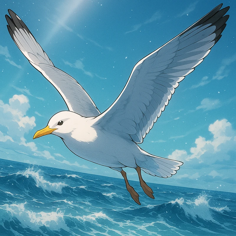 カモメ(鳥)のAIイラスト|プロンプト紹介