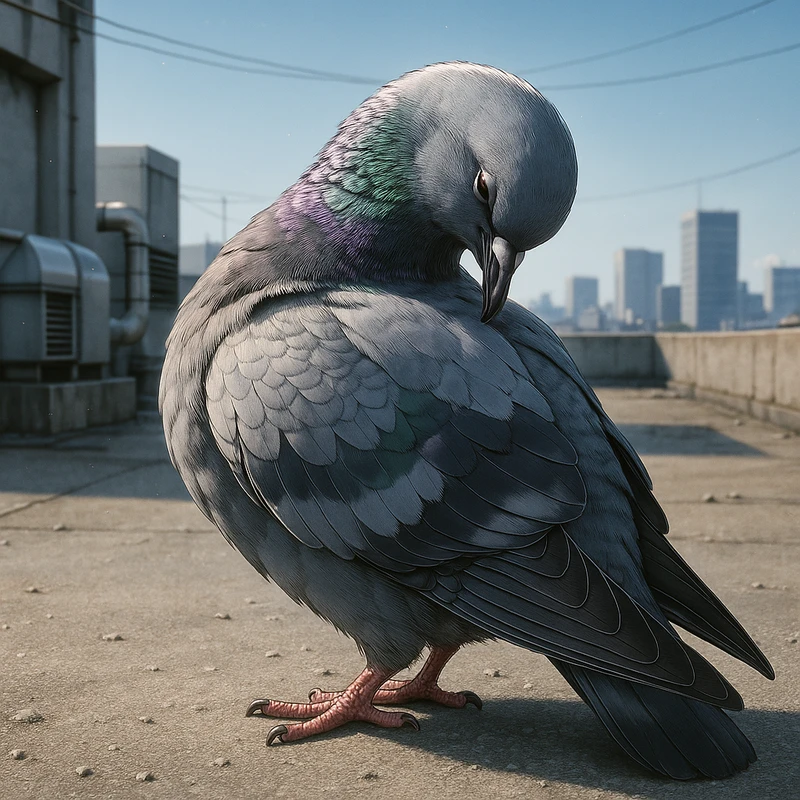 鳥の羽繕いのAIイラスト|プロンプト紹介