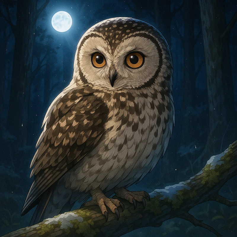 フクロウ(鳥)のAIイラスト|プロンプト紹介