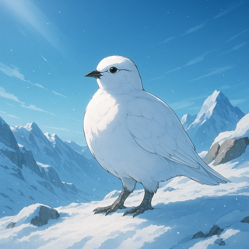 雷鳥(鳥)のAIイラスト|プロンプト紹介