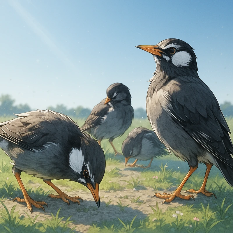 ムクドリ(鳥)のAIイラスト|プロンプト紹介
