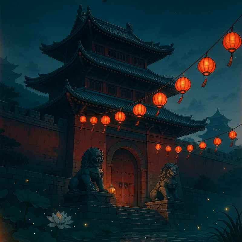 中国の楼閣城郭のプロンプト紹介｜AIイラスト