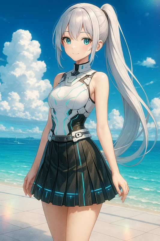 ミニスカ風にアレンジしたSF服のAIイラスト|SF服のプロンプト紹介