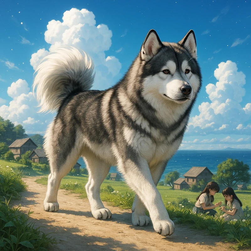 アラスカン・マラミュートのAIイラスト|プロンプト紹介