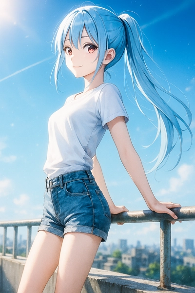 後ろにもたれる:leaning back、AIイラスト再現例|ChatGPT(4o)生成