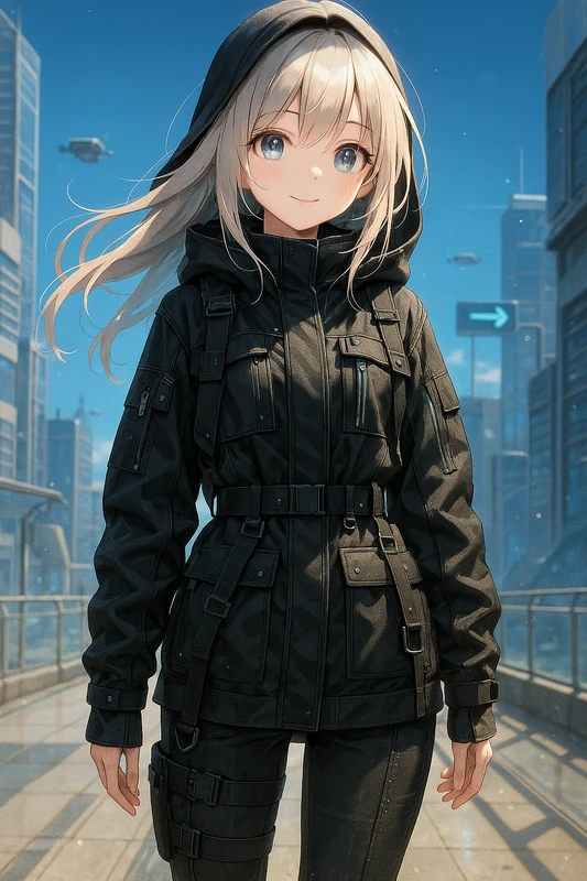 機能的な現代風テックウェアのAIイラスト|SF服のプロンプト紹介