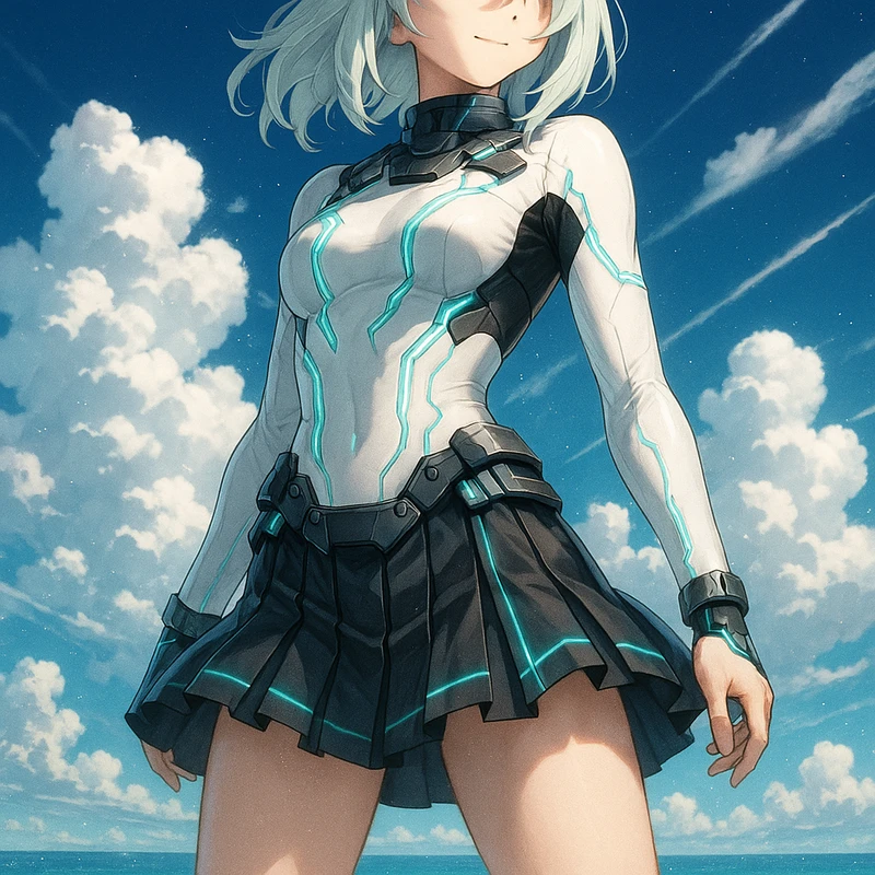 発光ラインのあるSF服|プロンプト紹介