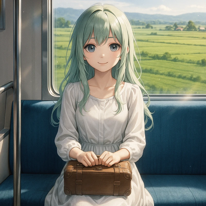 ChatGPT(4o)で生成した電車内のAIイラスト作例