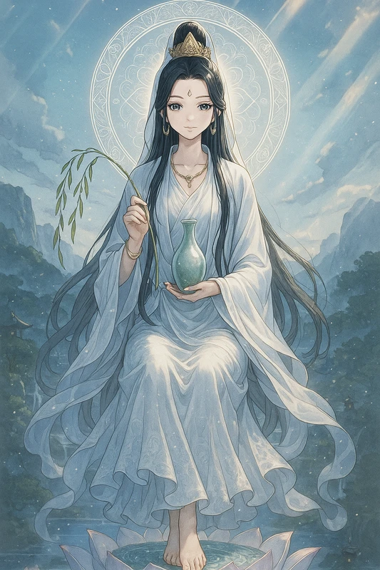 観音（慈悲と救済の女神）｜女神のプロンプト紹介